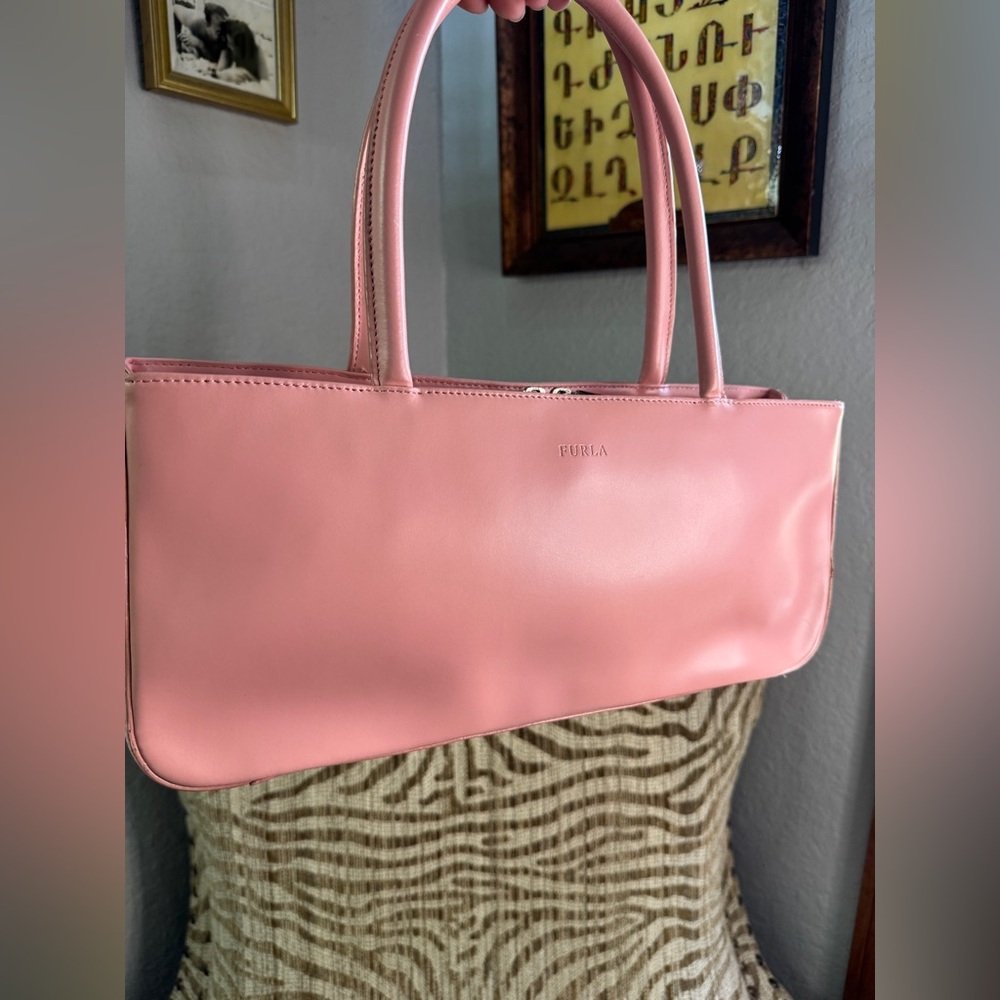 Furla Blush Pink Structured Leather Tote - Picture 2 of 6